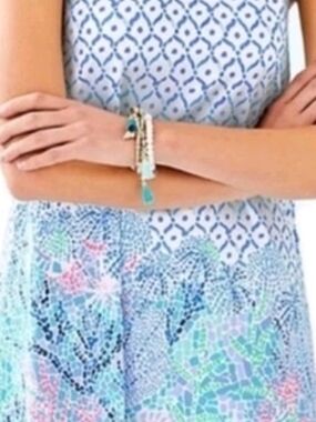 Sleeveless Blue Patterned Sundress